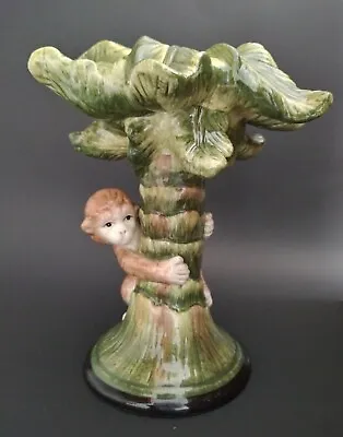 Kaldun & Bogle Ceramic Jungle Palm Tree Monkey Candlestick Holder • $36