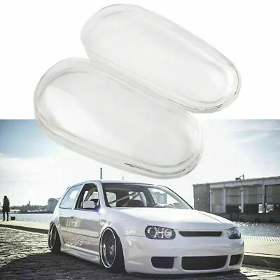 2X Headlight Lens Clear Cover Housing Shell Glass For VW MK4 Golf R32 1999-2005 • $76.02