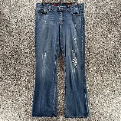 Express Pants Womens 10 Blue Denim Jeans Eva Boot Leg Cotton Pockets Casual • $17.95