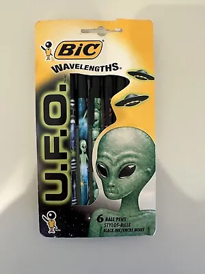 Bic Wavelengths UFO Alien Stick Pens Black Ink Ballpoint 1997 Vintage New NOS • $24