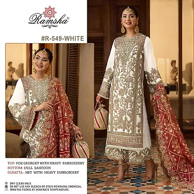 £59.98 • Buy Salwar Kameez Suit Pakistani Indian Shalwar Wedding Dress Ramsha Designer Eid 1