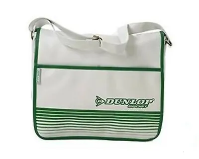 £19.95 • Buy DUNLOP WHITE GREEN RETRO 80s STYLE COURIER FLAPOVER SHOULDER BAG NEW WITH TAGS 