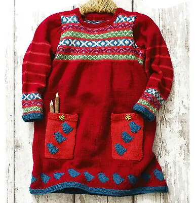 £1.99 • Buy KNITTING Pattern- Girls Fairisle Dress In 4 Ply Merino Wool-fits 12 Mths-5 Years