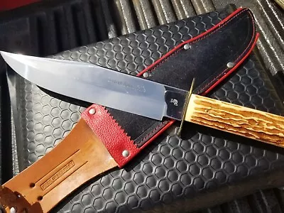 Voos Schlieper Solingen Germany Stag Bowie Hunting Knife Minty Mirror 13  L@@k🌟 • $249.99