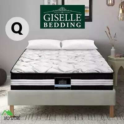 Giselle Bedding Mattress QUEEN Size Bed Euro Top Pocket Spring Firm Foam 30CM • $209