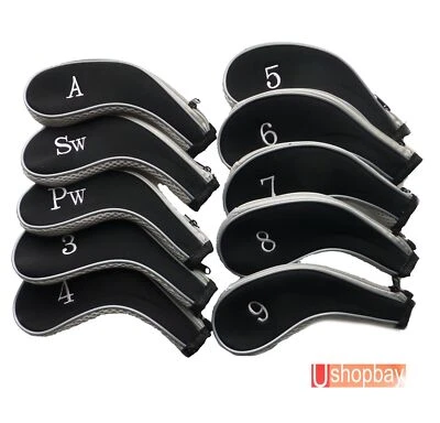 $28.50 • Buy Golf Club Iron Head Covers Protect X10 Long Sleeve Zipper Embroidered *Blue