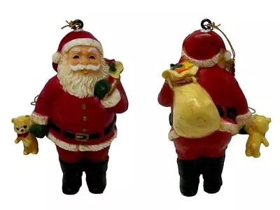 Silvestri Santa Teddy Bear Ornament Christmas Figurine Vintage 1980s Collectible • $9.67