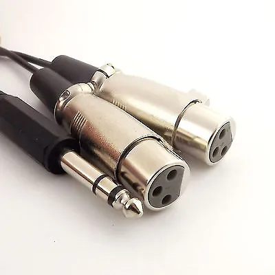 1pcs 6.35mm Stereo Male Plug To 2x XLR Female Microphone Y Splitter Cable 25cm • $7.99