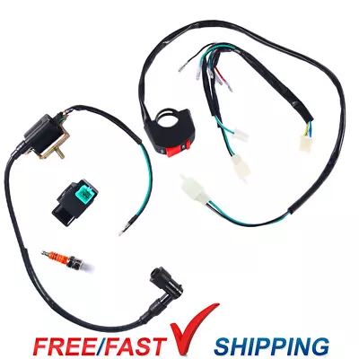 Wiring Loom On/off Switch Coil Cdi Spark Plug Kit For 110/125cc Pit Bike STOCK • $12.96