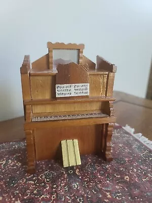 Miniature Dollhouse Upright Piano And Rug • $13