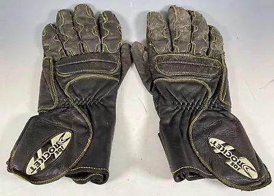 Vintage Leather Joe Rocket Motorcycle Gloves Leather Black And Yellow Large • $20