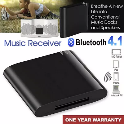 $12.09 • Buy Bluetooth 4.1 Music Audio Adapter Receiver 30 Pin Dock Speaker For IPod IPhone
