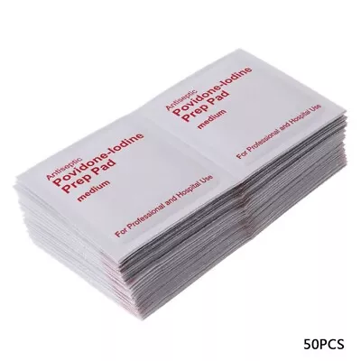 50Pcs 5x5cm Wound Dressings Iodine Wipes Preventing New • £4.86