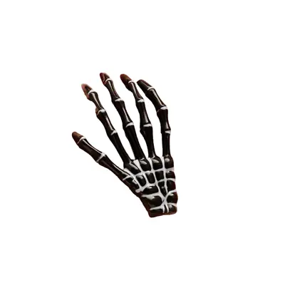 2 Pc Halloween Skeleton Hand Hair Clips - New - Black • $12.99