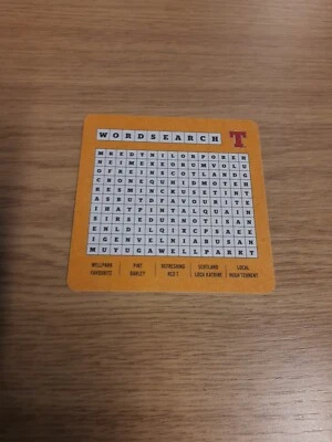 £1.25 • Buy Tennents Lager Wordsearch - Beermat - 2022