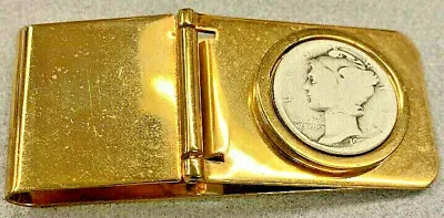 $24.37 • Buy Mercury DIME Coin Money Clip Silver Yellow Gold USA Vintage NWT