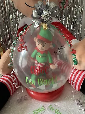 £5.99 • Buy Elf Arrival Balloon PERSONALISED *OFFER Balloon DIY Kit Christmas Elf Antics (C)