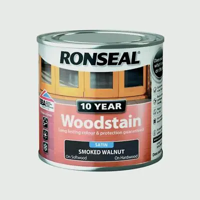 👉 Ronseal 10-Year Woodstain Satin 250ml – Protect Wood From Damage • £10.79