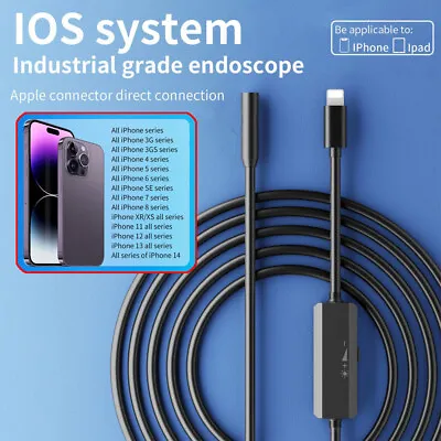£17.42 • Buy Waterproof Endoscope Snake Cam Inspection Camera For IOS IPhone/Android Car/Tube