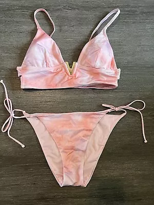 Victoria's Secret 2 Piece Bikini Swimsuit Women’s M Pink Tie Dye • $17.55