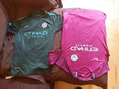 2 X Manchester City Football Shirts Away 2017/18 Size L Large Nike * • £59.99