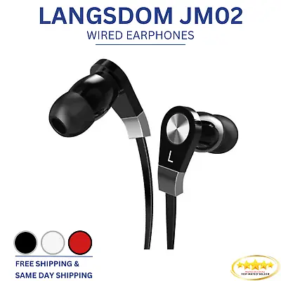 Langsdom Wired Earphones With Mic/ 3.5mm Audio Jack Control - JM02 • $8.99