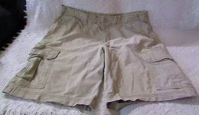 George Cargo Shorts Size 36 Khaki With Lots Of Pockets • $16.95