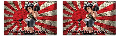 $7.42 • Buy Rising Sun Made In Japan Jdm Drift Tengoku Sticker Hand Grenade Girl Pair 