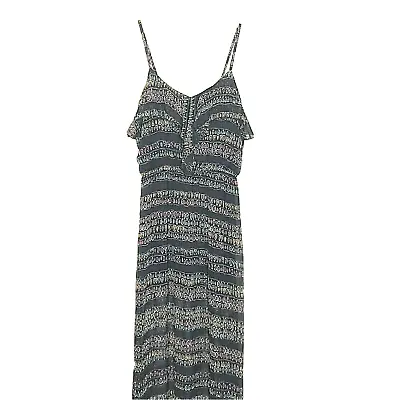 Ya Los Angeles Womens Maxi Dress Medium Silk Blend Multicolor Spaghetti Straps • $19.98