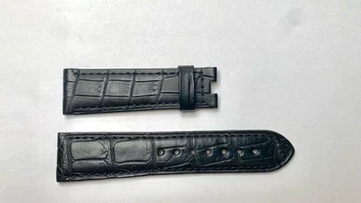 $395 • Buy Authentic Officine Panerai 24mm X 20mm Black Alligator Deployment OEM Strap