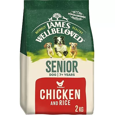 2kg James Wellbeloved Natural Senior Complete Dry Dog Food Chicken & Rice • £10.99