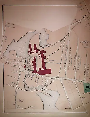 Old Original 1881 Plat Map ~ WHITTENTON MFG. CO. TAUNTON MA - WARREN ST. • $45.95