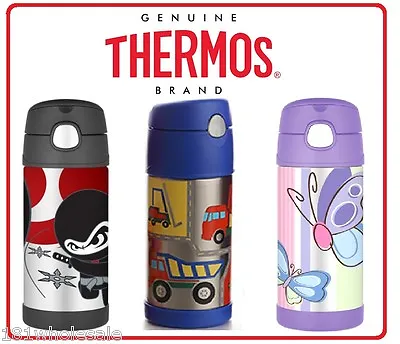 ❤ Thermos Leak-Proof Vacuum Insulated Bottle 355ml Butterfly Ninja Truck Kids ❤ • $20.50