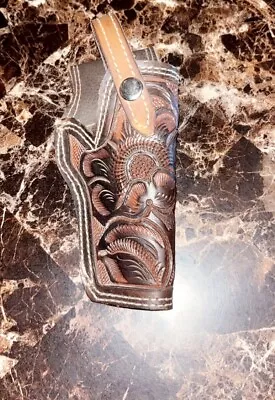 Mexican Hand-tooled Leather Belt Holster Revolver Made In Mexico • $35