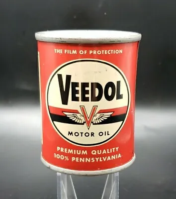 VEEDOL Motor Oil / Advertising Tin Litho Can / Penny Bank • $75
