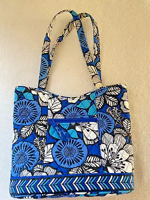 Vera Bradley Blue Bayou Shoulder Bag Purse Medium Quilted Carry All Organizer • $19.95