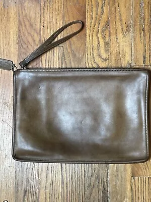 Vintage COACH Leather Brown Slim Clutch Portfolio Pouch Bag • $99
