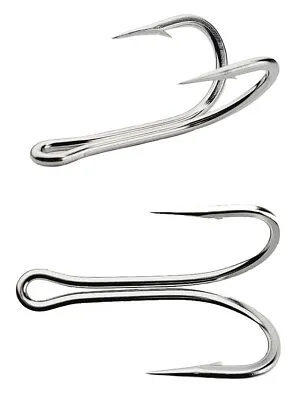 Mustad 7982HS-SS Stainless Steel Tuna Double Hooks - 2X Strong With Open Shank • $22.97