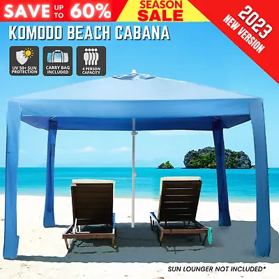 $112.12 • Buy Komodo Beach Cabana Shelter UV50 Size M Navy Blue Tent Outdoor Sun Shade