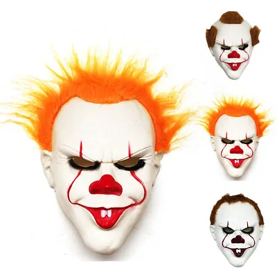 £8.51 • Buy Halloween Clown Face Mask Scary Creepy Joker Cosplay Masks Fancy Dress Props