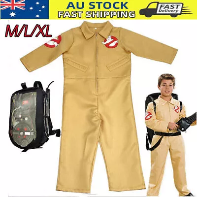 Cosplay Ghostbusters Jumpsuit Kids Backpack Costume Bodysuit Outfits Fancy Dress • $28.99