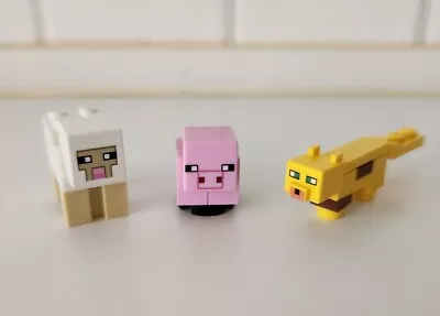 3 Lego Minecraft Animals: Pig Minepig02a Sheep Minesheep07 Ocelot Mineocelot0 • $17.95