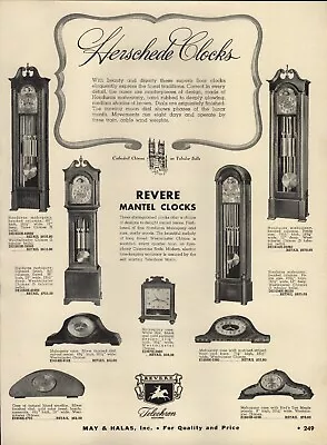 1955 PAPER AD Herschede Clocks Floor Hall Revere Mantel Kitchen Modern Chime • $19.99