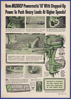 Vintage 1952 WIZARD Powermatic 10 Outboard Motor Boating Ephemera 50's Print Ad • $12.71