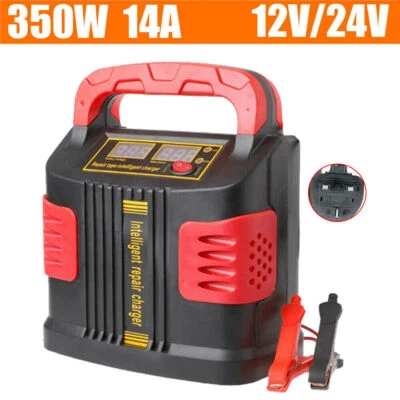 $53.99 • Buy 12V 24V Heavy Duty Car Smart Battery Fast Charger Jump Starter Pulse Repair 350W
