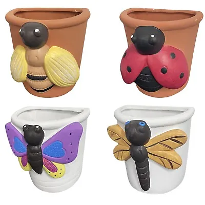 Insect Wall Planters Garden Fence Flower Vase Herbs Pots Outdoor Home Decor UK • £10.36