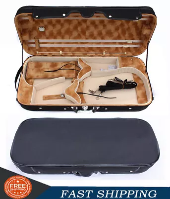 Double Violin Case 4/4 Full Size Viola Case Hold 2 Violin 4 Bows With Sheet Bag • $191.08