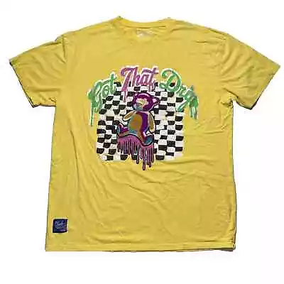 Bleeker And Mercer Men’s T-shirt Yellow Embroidered Bear Checkered Trippy 3X • $19.95