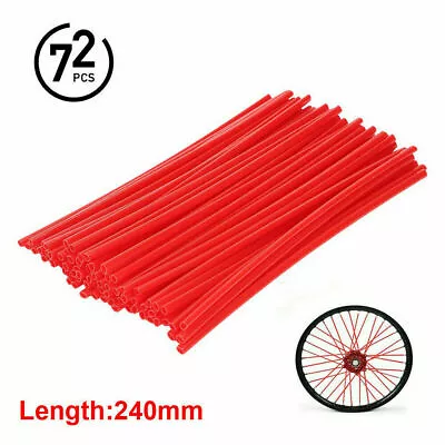 72pcs RED Wheel Spoke Wraps Covers Coats For Motorcycle Dirt Bike CRF EXC YZF • $13.78