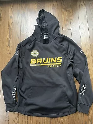 Men's Fanatics Branded  Black Boston Bruins Authentic Pro Pullover Hoodie LARGE • $9